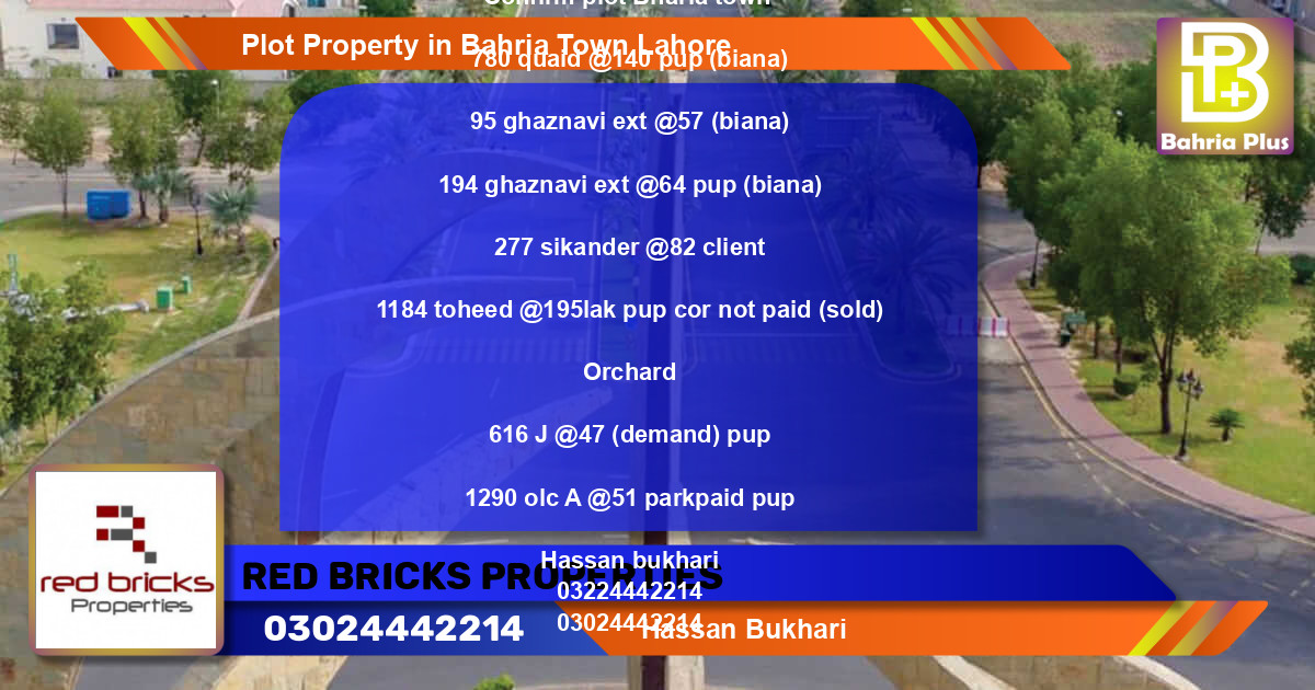 Residential Plot for Sale in Bahria Town, Lahore - (BP-78285)