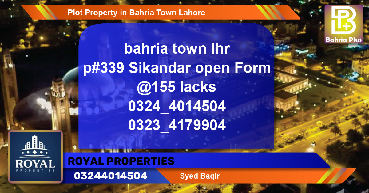 Residential Plot for Sale in Bahria Town, Lahore - (BP-78313)
