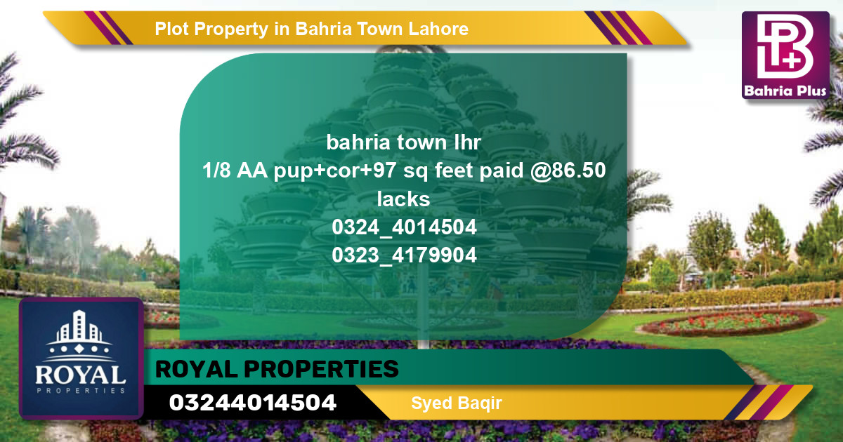 Residential Plot for Sale in Bahria Town, Lahore - (BP-78322)