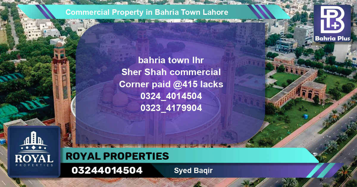 Commercial Property for Sale in Bahria Town, Lahore - (BP-78328)