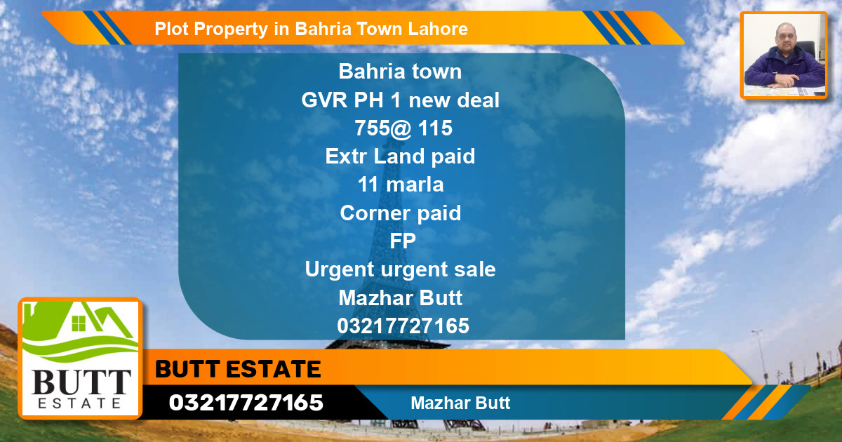 Residential Plot for Sale in Bahria Town, Lahore - (BP-78347)