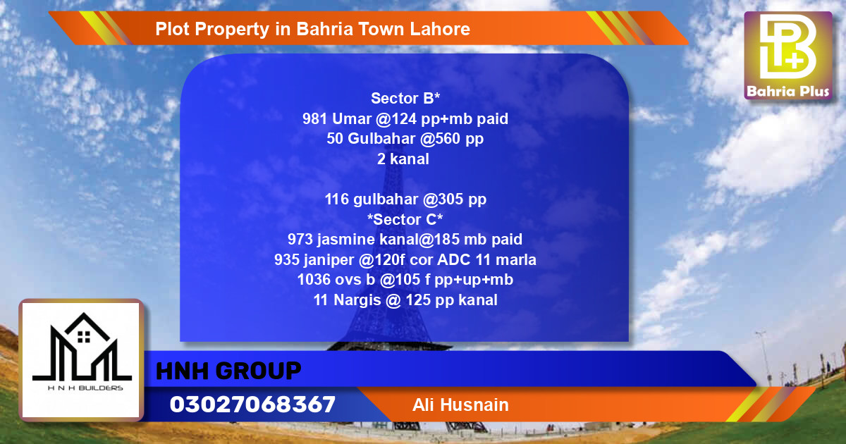 Residential Plot for Sale in Bahria Town, Lahore - (BP-78349)