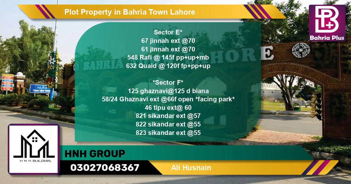 Residential Plot for Sale in Bahria Town, Lahore - (BP-78350)