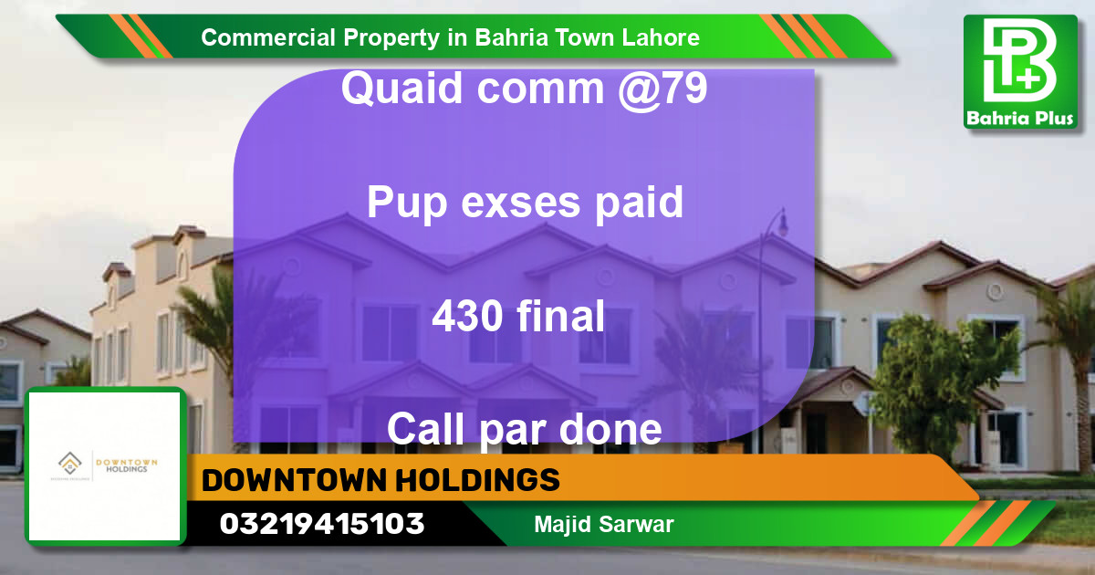 Commercial Property for Sale in Bahria Town, Lahore - (BP-78392)