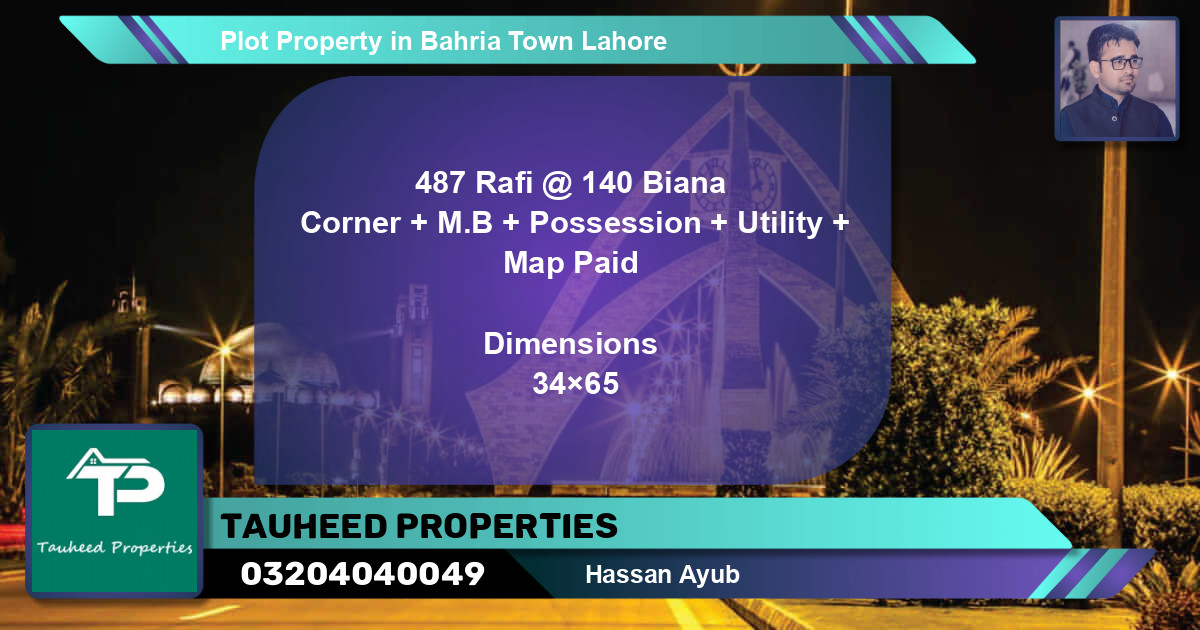 Residential Plot for Sale in Bahria Town, Lahore - (BP-78395)