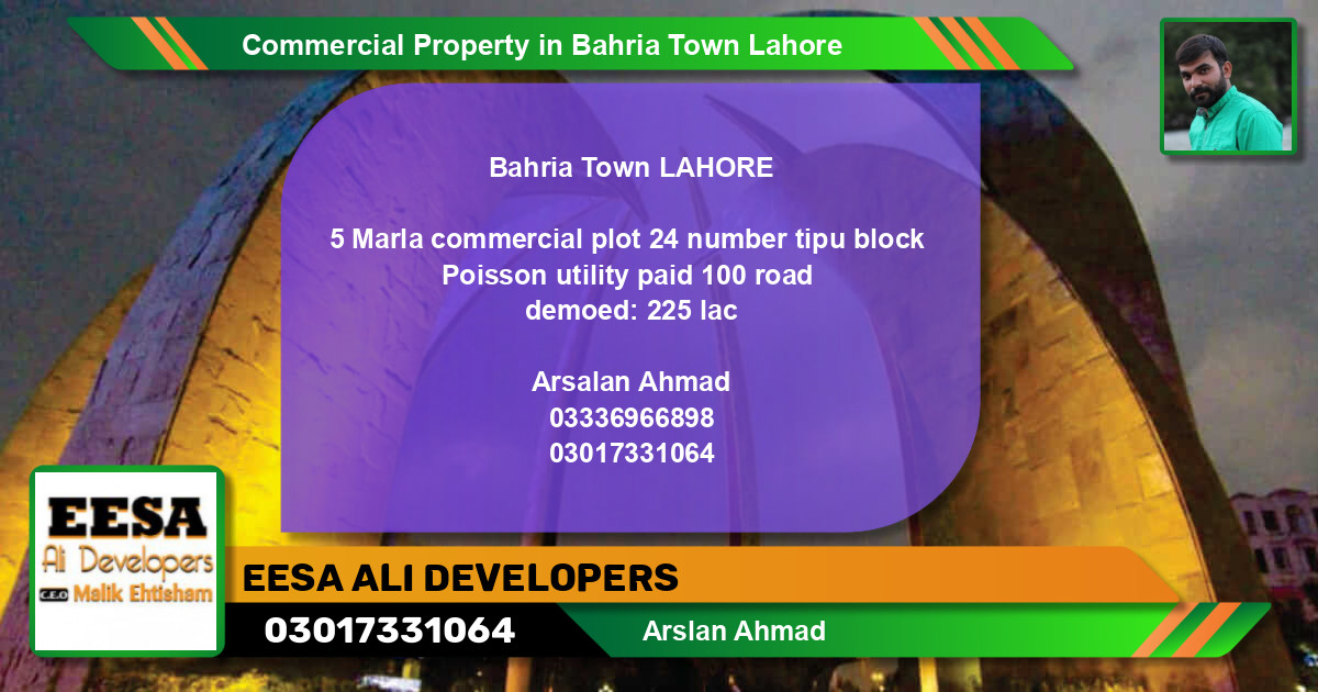 Commercial Property for Sale in Bahria Town, Lahore - (BP-78417)