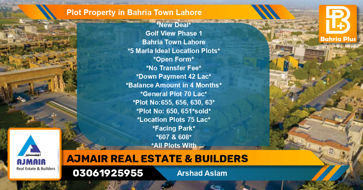 Residential Plot for Sale in Bahria Town, Lahore - (BP-78448)