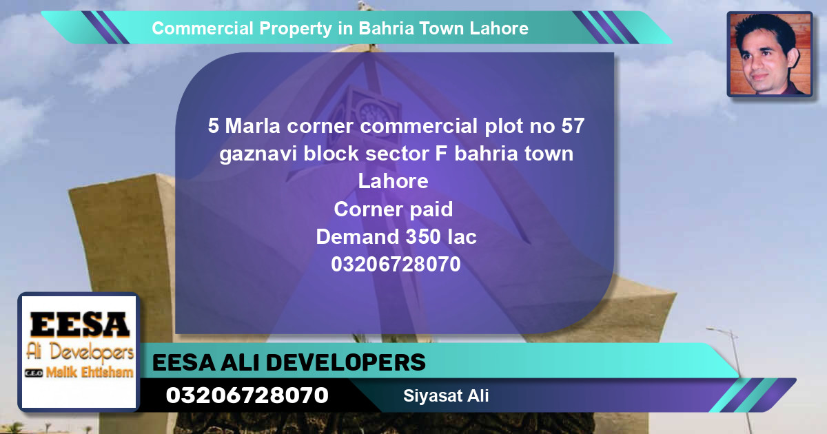 Commercial Property for Sale in Bahria Town, Lahore - (BP-78488)