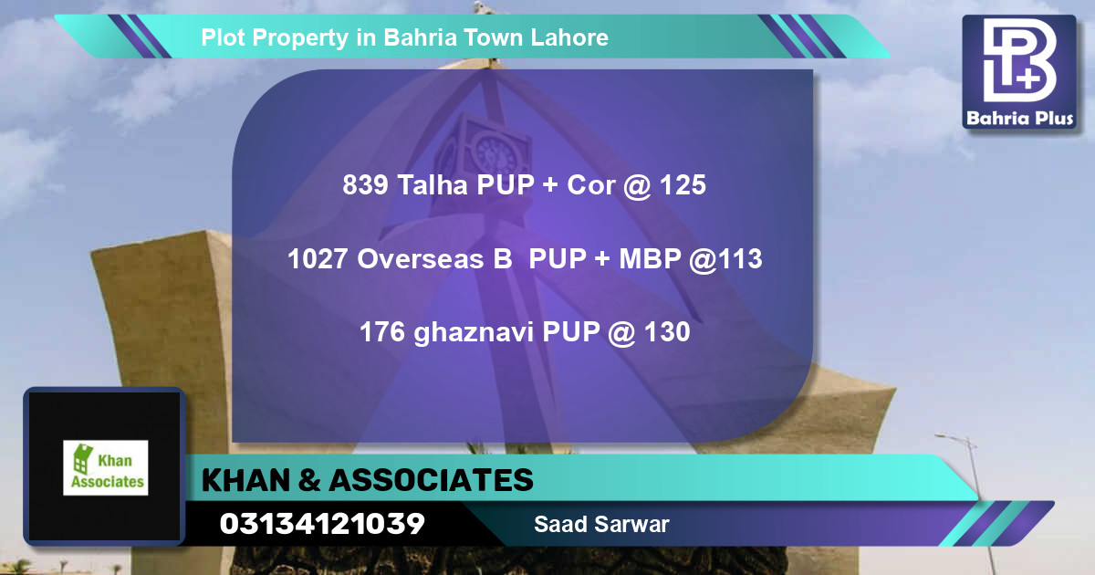 Residential Plot for Sale in Bahria Town, Lahore - (BP-78519)