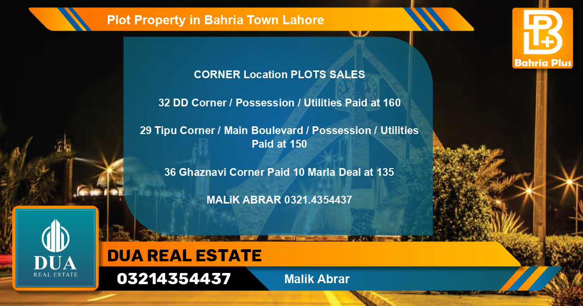 Residential Plot for Sale in Bahria Town, Lahore - (BP-78527)