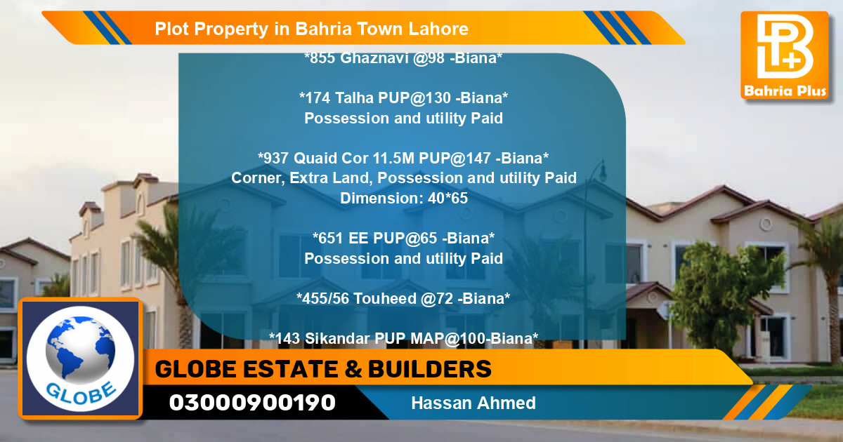 Residential Plot for Sale in Bahria Town, Lahore - (BP-78552)
