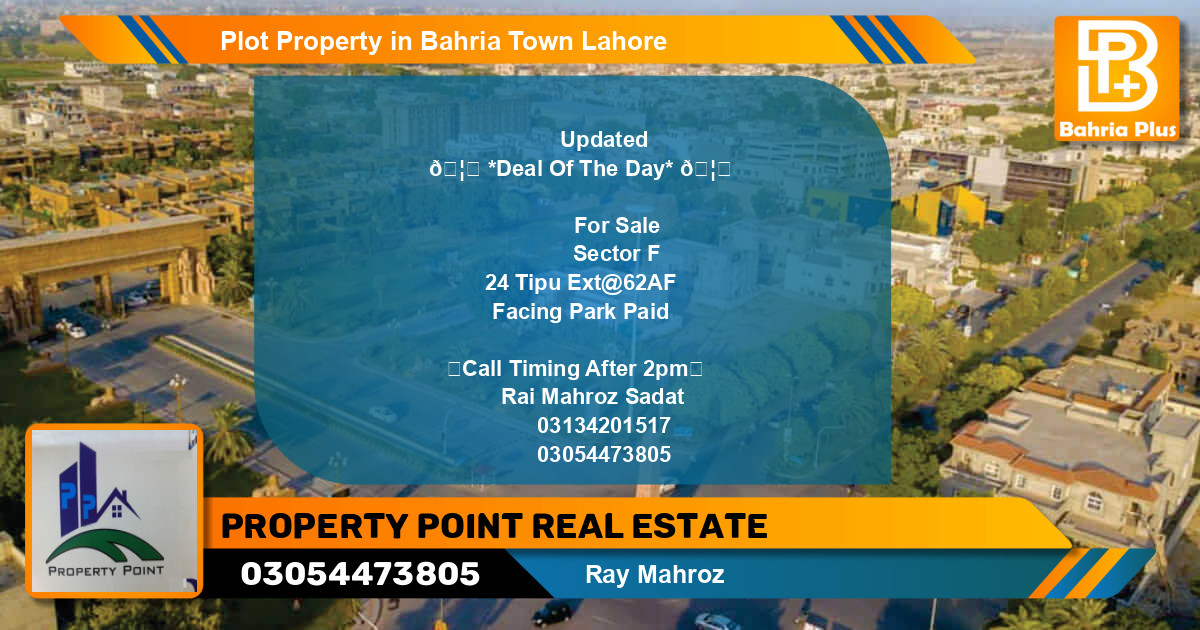 Residential Plot for Sale in Sector F - Tipu Sultan Ext. -  Bahria Town, Lahore - (BP-78597)