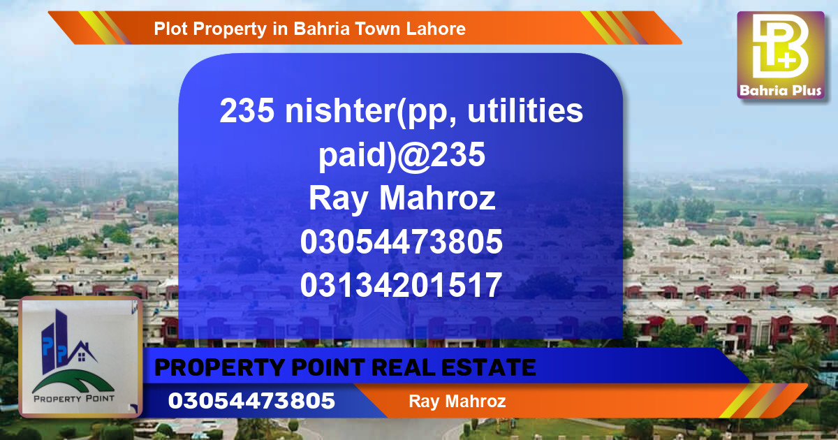 Residential Plot for Sale in Sector E - Nishtar Block -  Bahria Town, Lahore - (BP-78598)