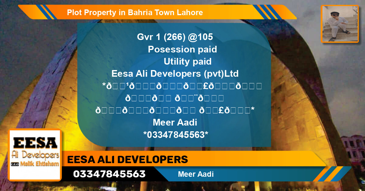 Residential Plot for Sale in Bahria Town, Lahore - (BP-78607)