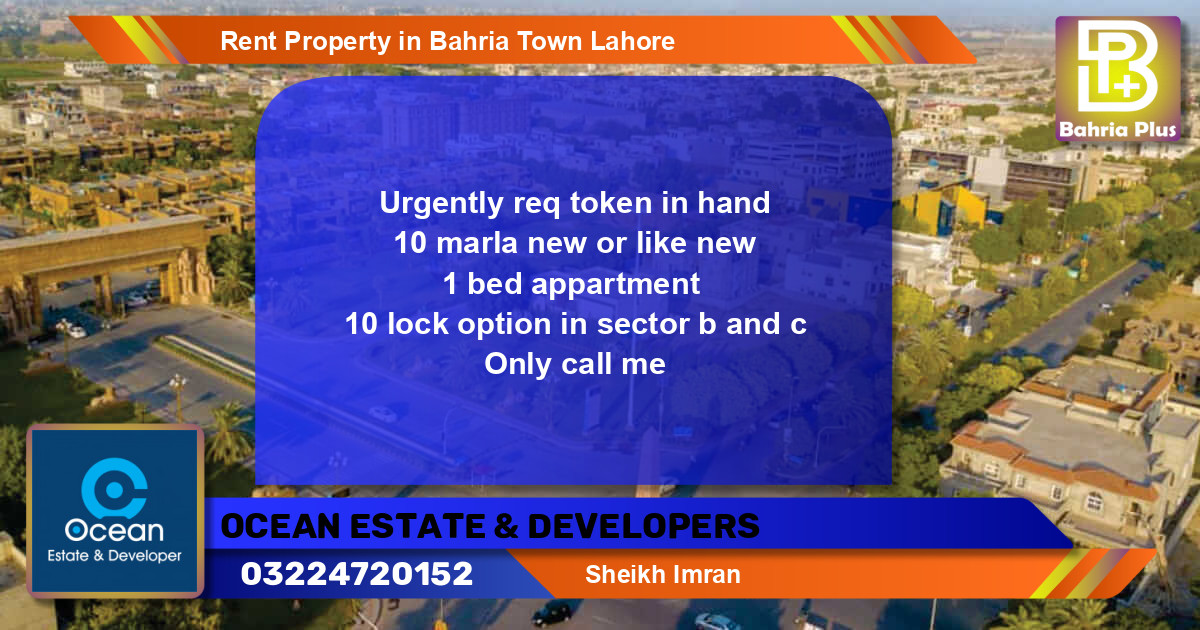 Residential Property for Rent in Bahria Town, Lahore - (BP-78610)