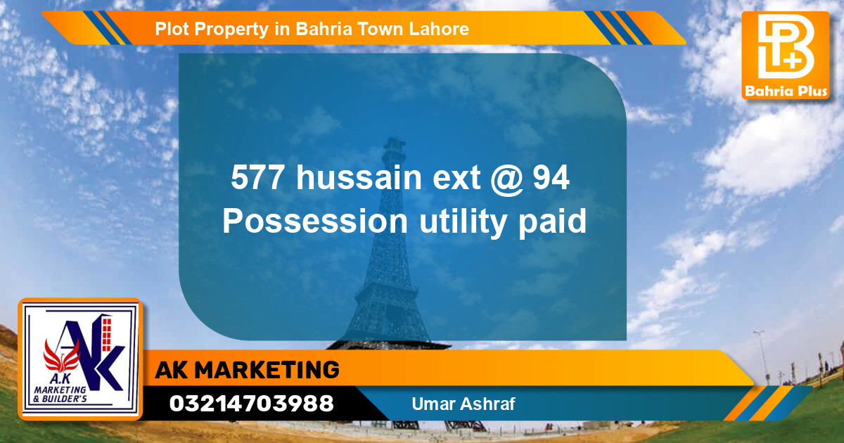 Residential Plot for Sale in Bahria Town, Lahore - (BP-78613)