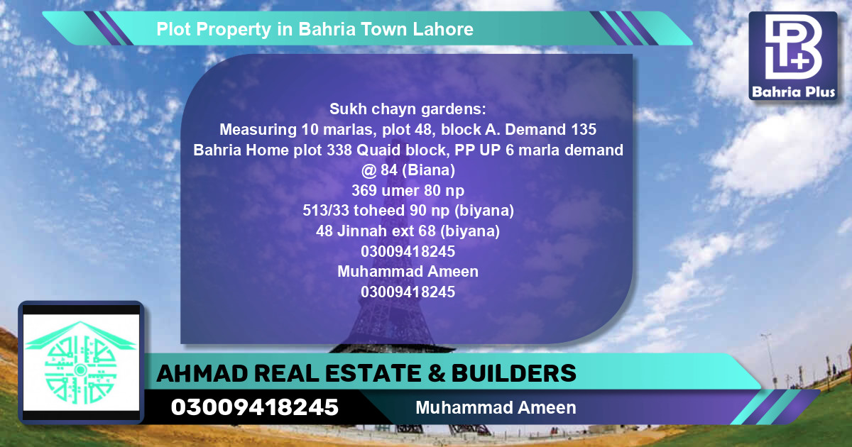 Residential Plot for Sale in Bahria Town, Lahore - (BP-78620)