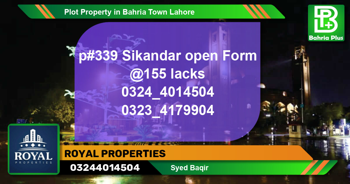 Residential Plot for Sale in Bahria Town, Lahore - (BP-78622)