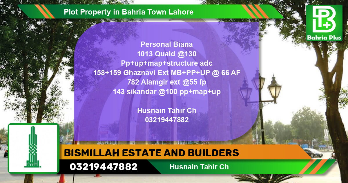Residential Plot for Sale in Bahria Town, Lahore - (BP-78650)