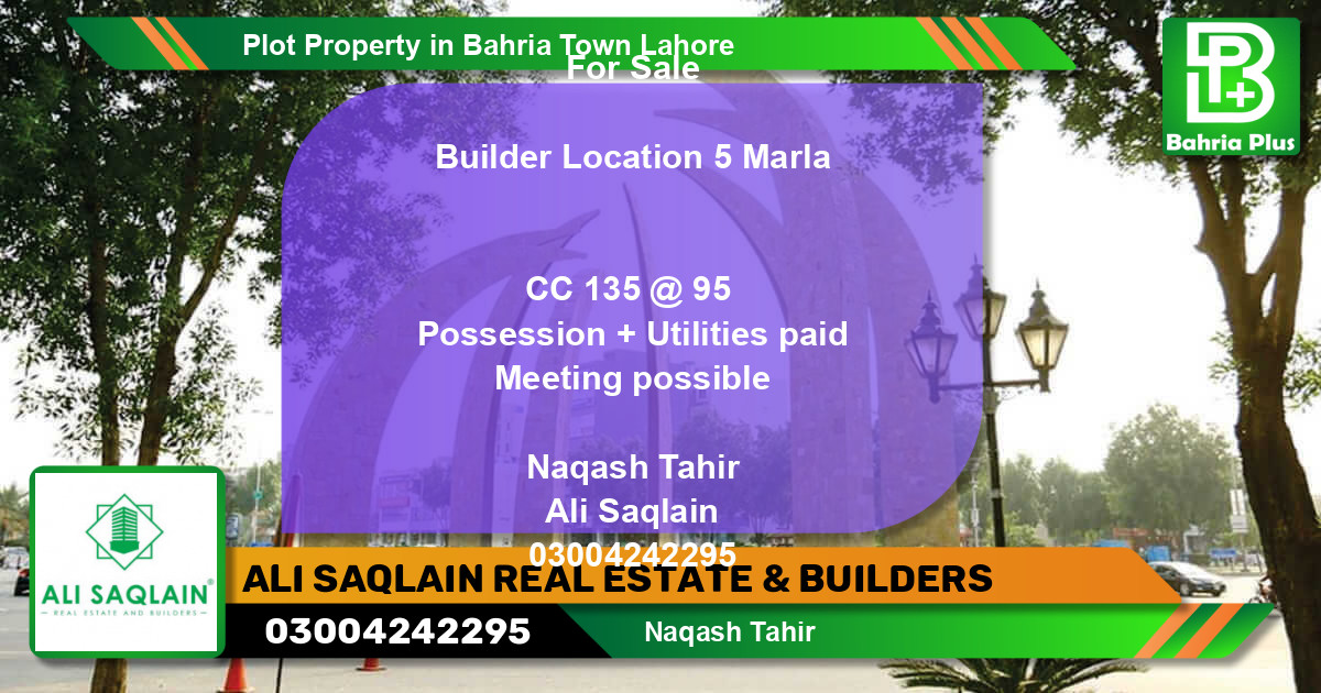 Residential Plot for Sale in Bahria Town, Lahore - (BP-78655)