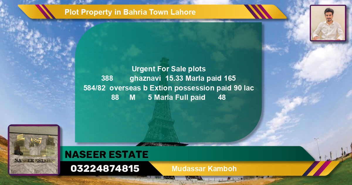 Residential Plot for Sale in Bahria Town, Lahore - (BP-78656)