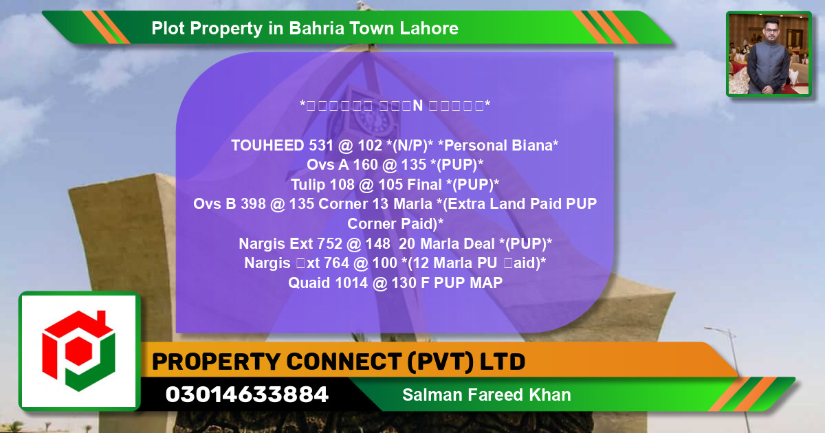 Residential Plot for Sale in Bahria Town, Lahore - (BP-78672)