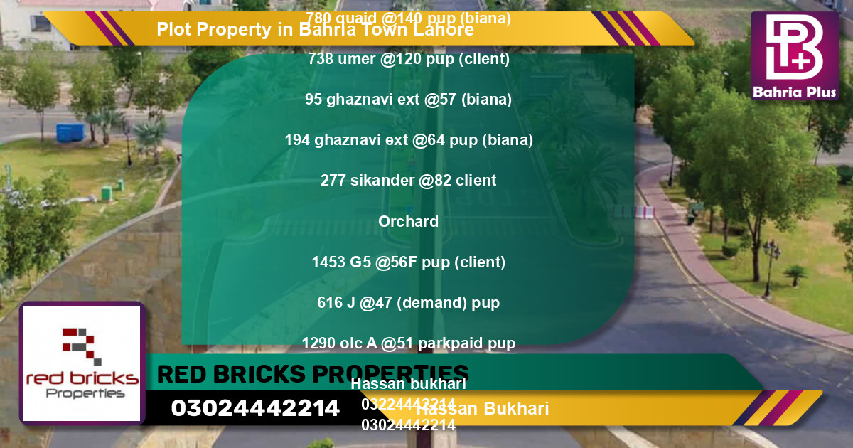 Residential Plot for Sale in Bahria Town, Lahore - (BP-78674)