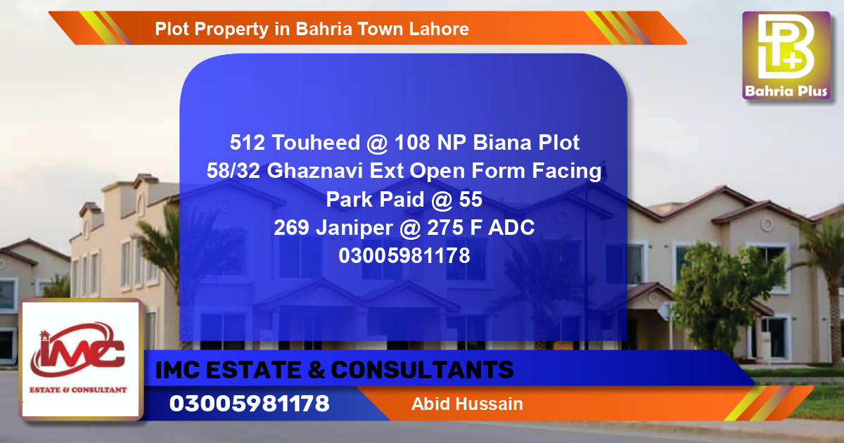 Residential Plot for Sale in Bahria Town, Lahore - (BP-78685)