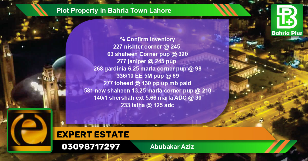 Residential Plot for Sale in Bahria Town, Lahore - (BP-78686)