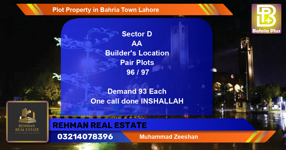 Residential Plot for Sale in Bahria Town, Lahore - (BP-78698)