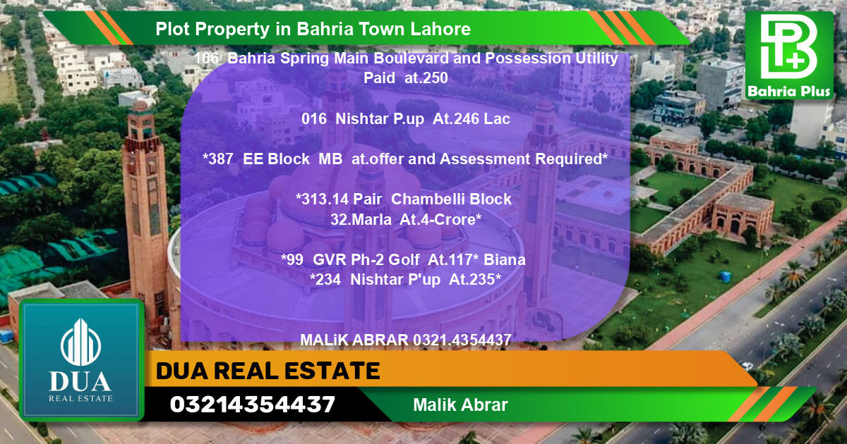 Residential Plot for Sale in Bahria Town, Lahore - (BP-78710)