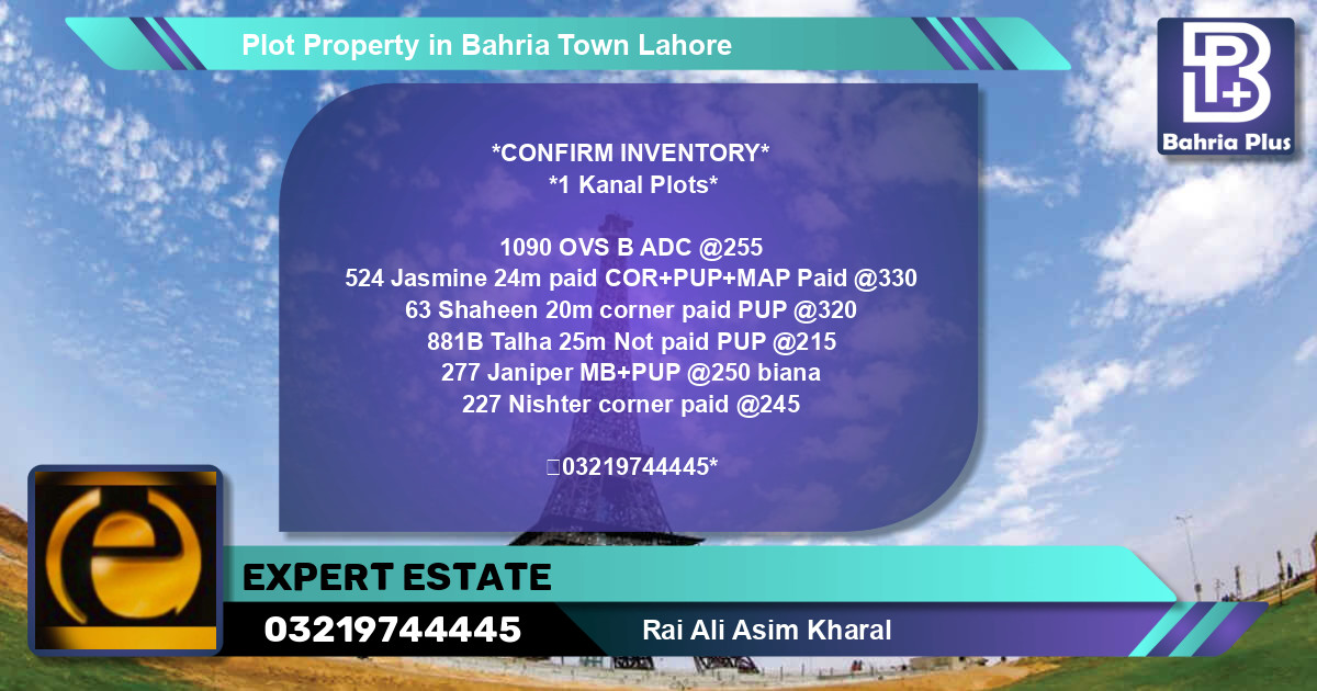 Residential Plot for Sale in Bahria Town, Lahore - (BP-78717)