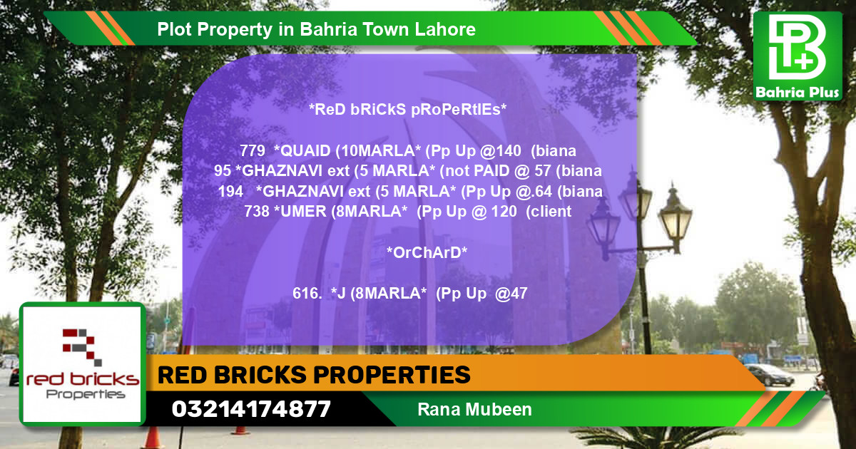 Residential Plot for Sale in Bahria Town, Lahore - (BP-78722)