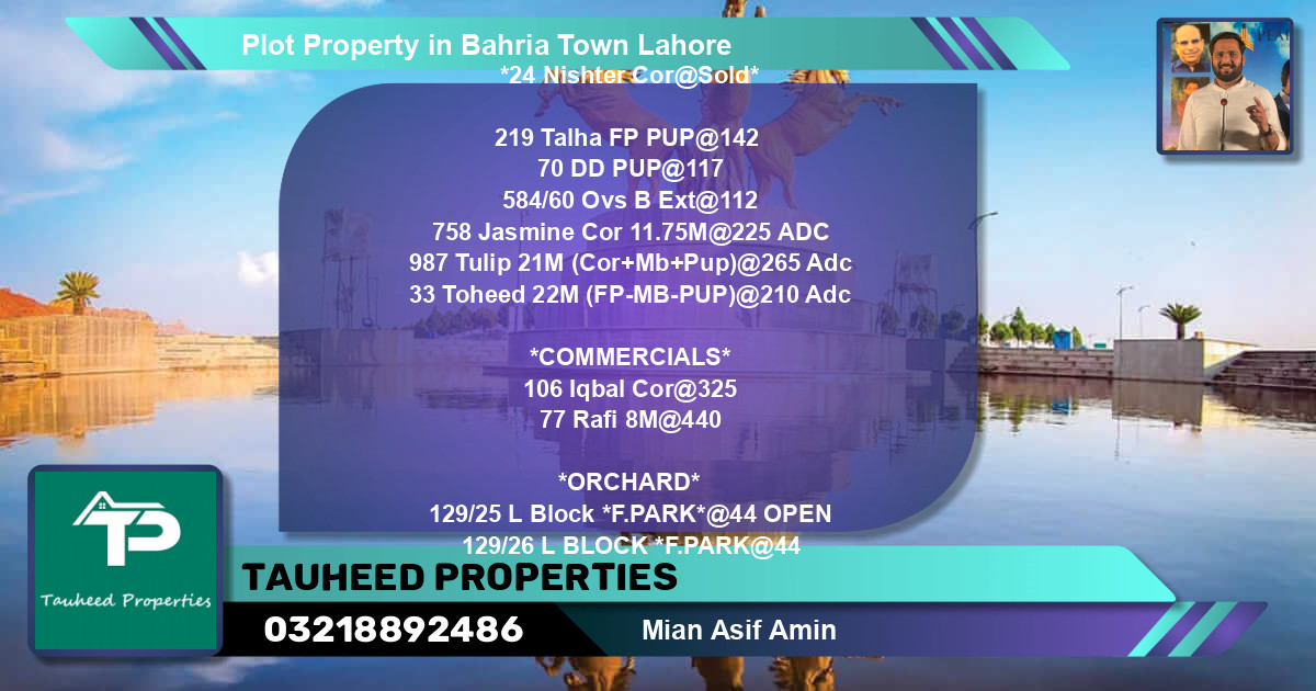 Commercial Plot for Sale in Bahria Town, Lahore - (BP-78726)
