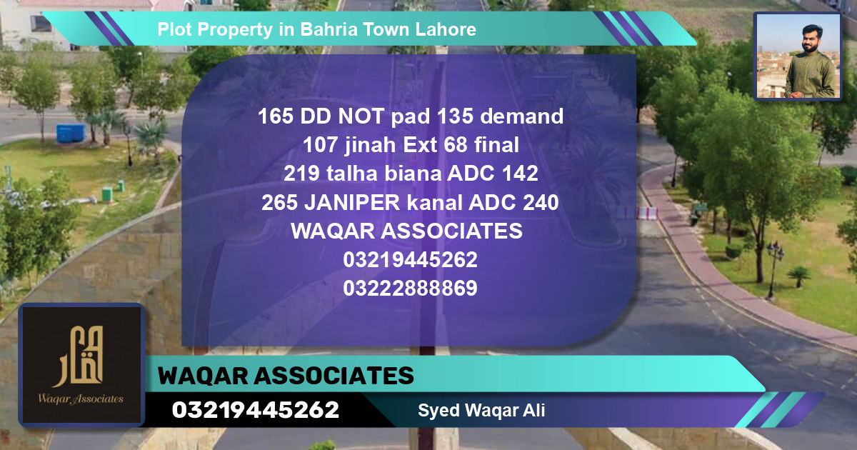 Residential Plot for Sale in Bahria Town, Lahore - (BP-78727)