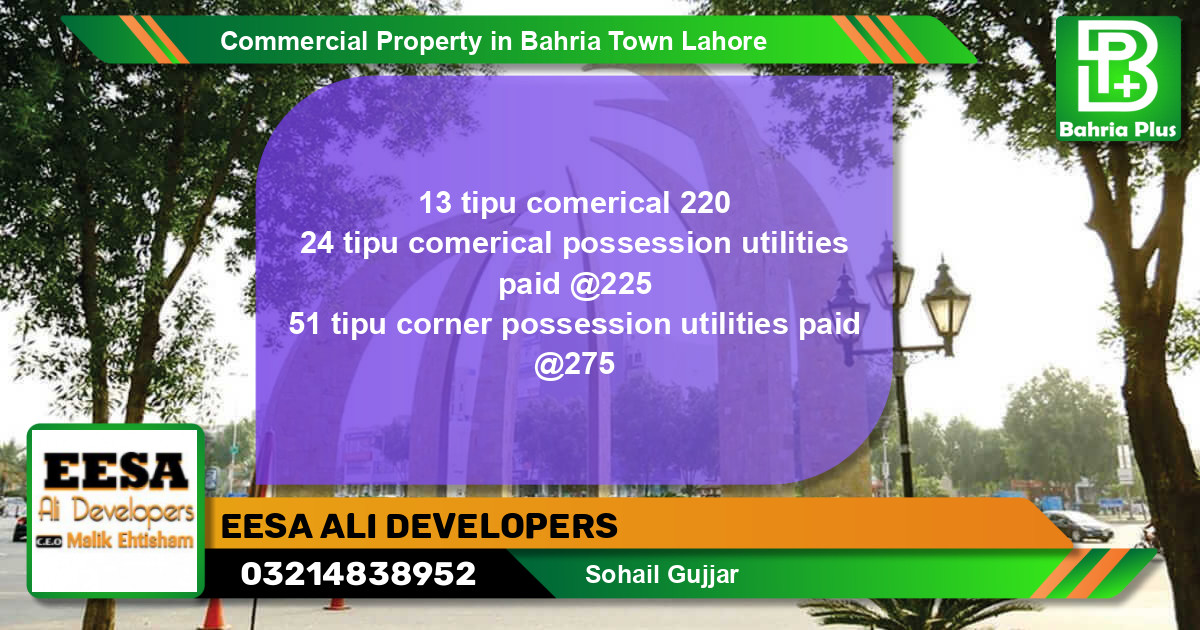 Commercial Property for Sale in Bahria Town, Lahore - (BP-78747)