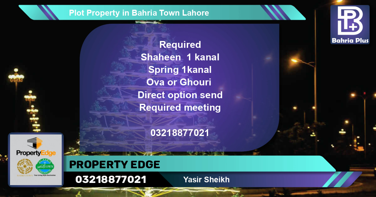 Residential Plot for Sale in Bahria Town, Lahore - (BP-78771)