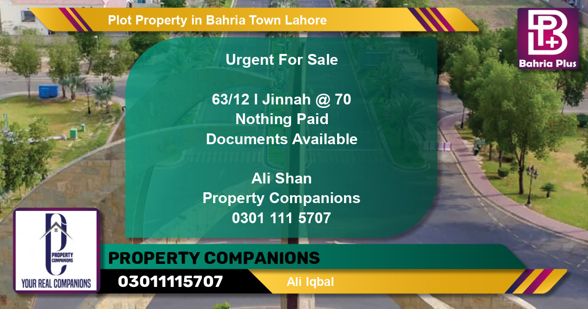 Residential Plot for Sale in Bahria Town, Lahore - (BP-78772)