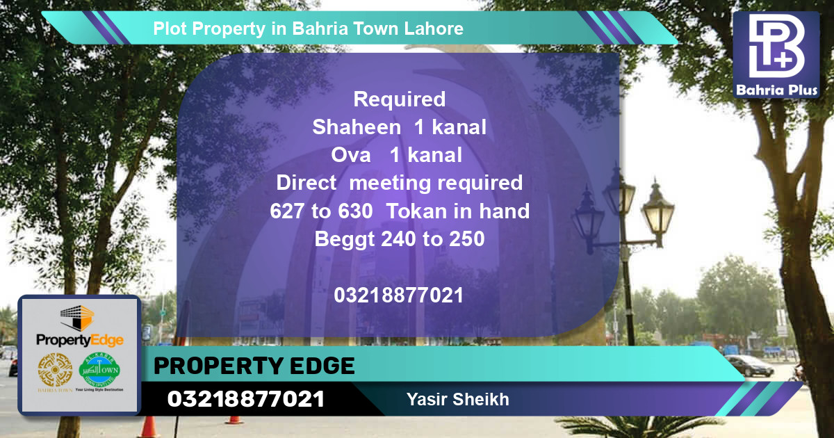 Residential Plot for Sale in Bahria Town, Lahore - (BP-78790)