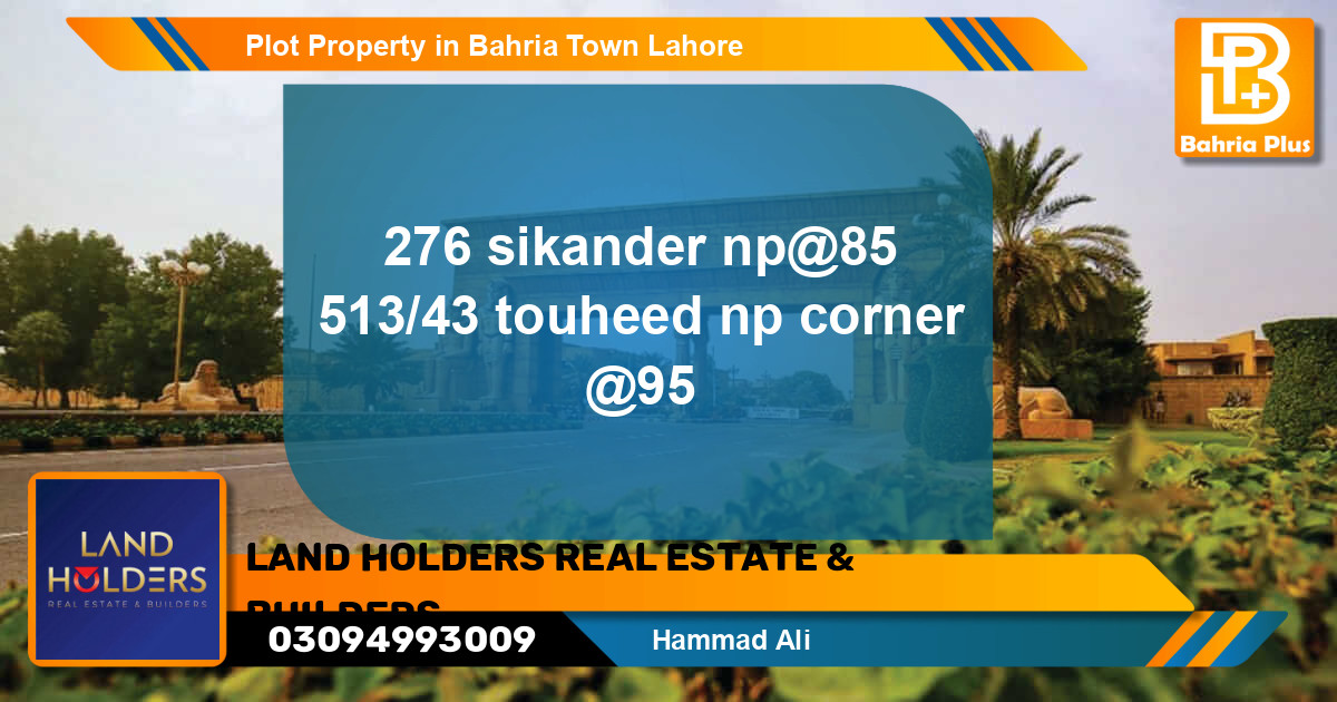 Residential Plot for Sale in Bahria Town, Lahore - (BP-78794)