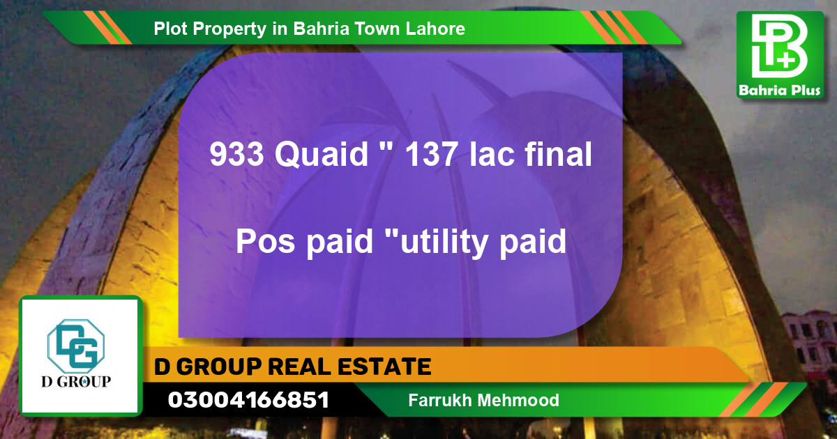 Residential Plot for Sale in Bahria Town, Lahore - (BP-78816)