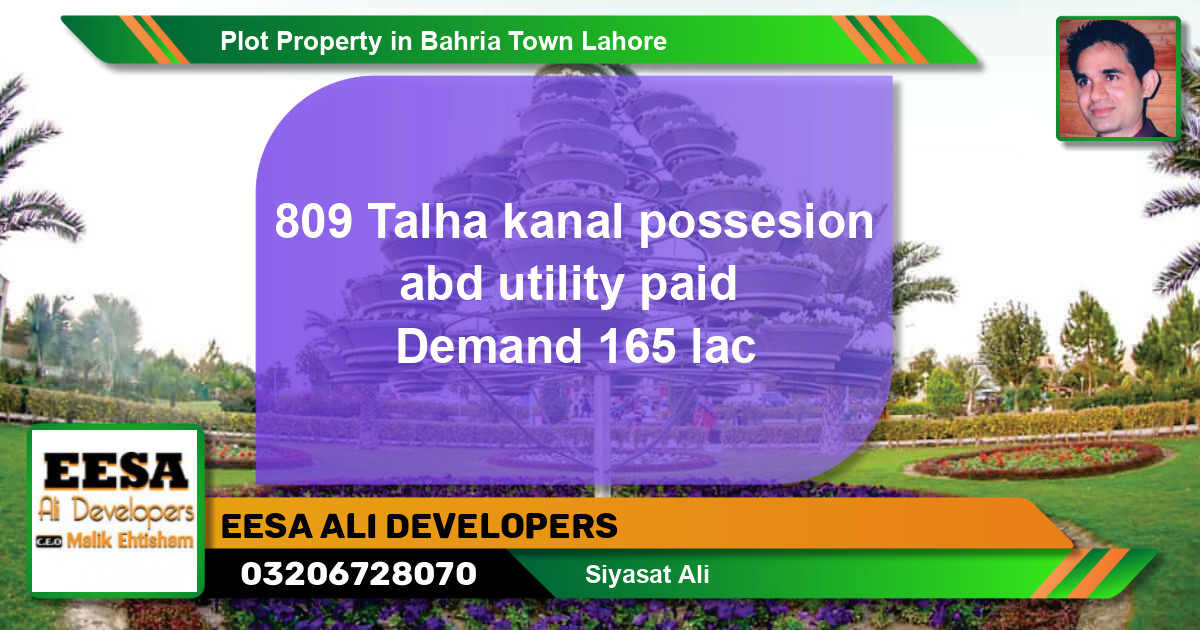 Residential Plot for Sale in Bahria Town, Lahore - (BP-78818)