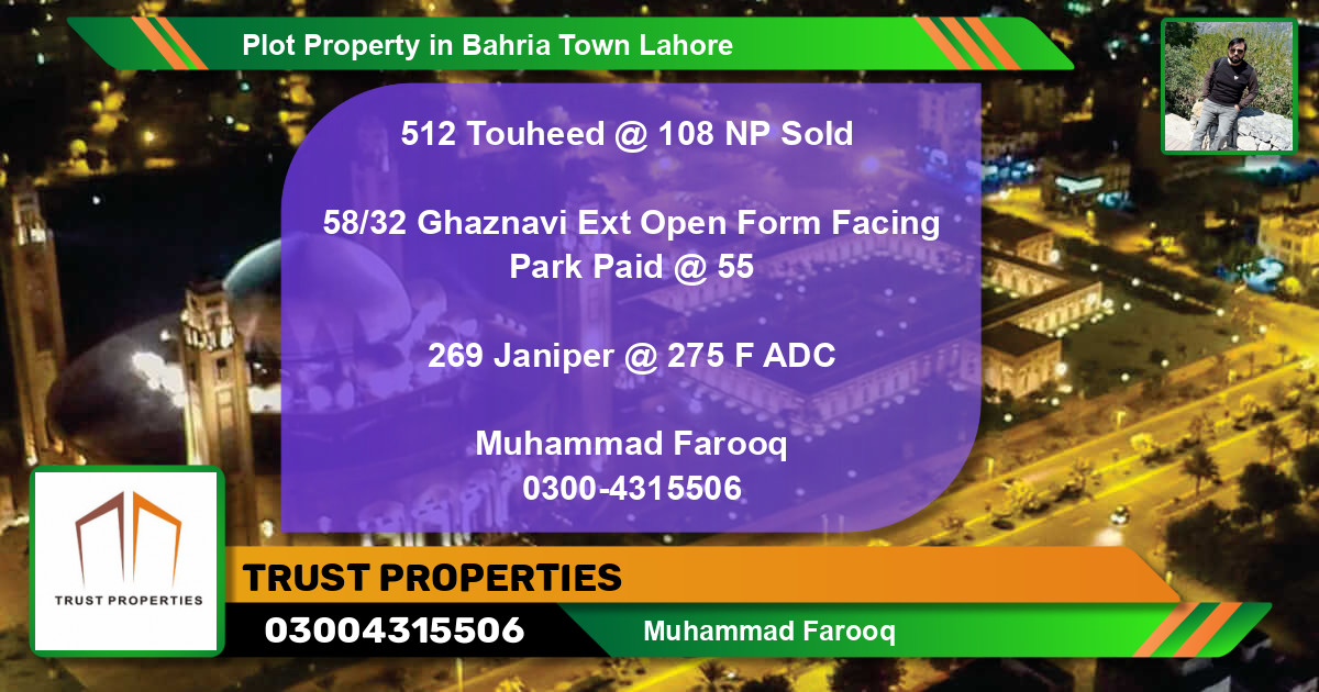 Residential Plot for Sale in Bahria Town, Lahore - (BP-78828)