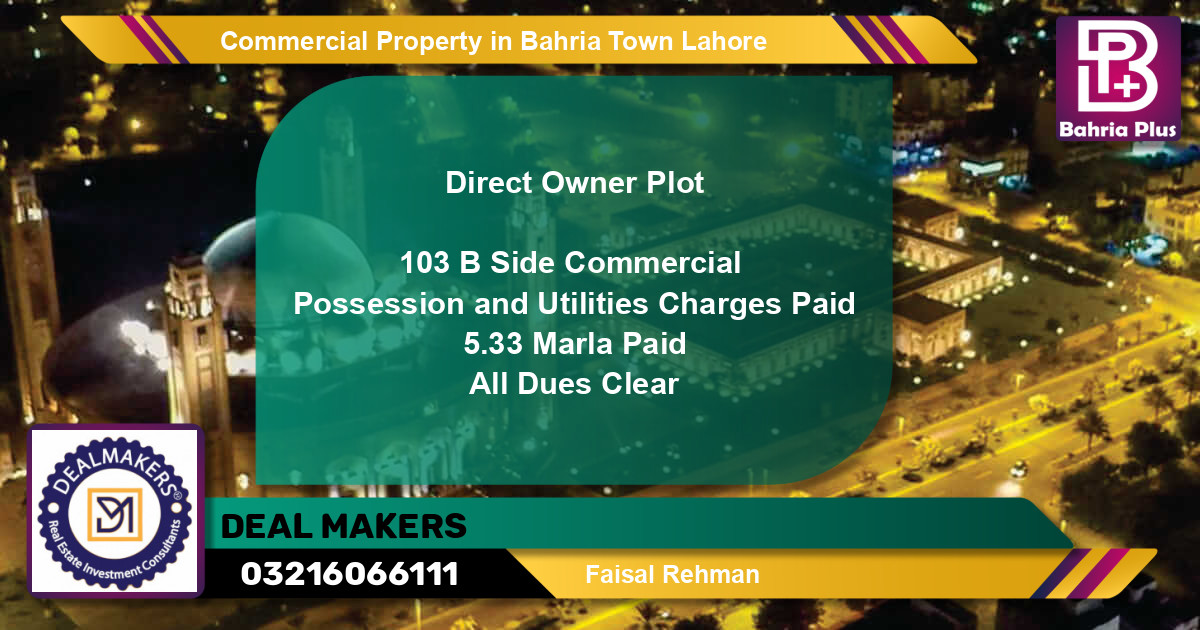 Commercial Property for Sale in Bahria Town, Lahore - (BP-78850)