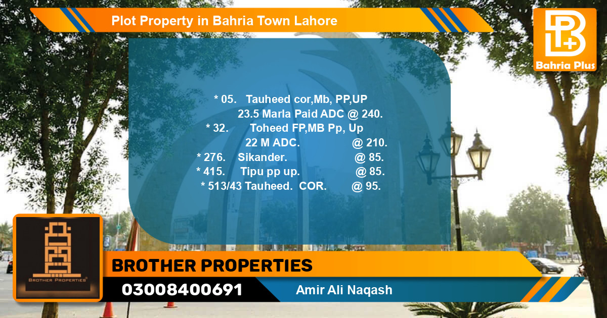 Residential Plot for Sale in Bahria Town, Lahore - (BP-78853)