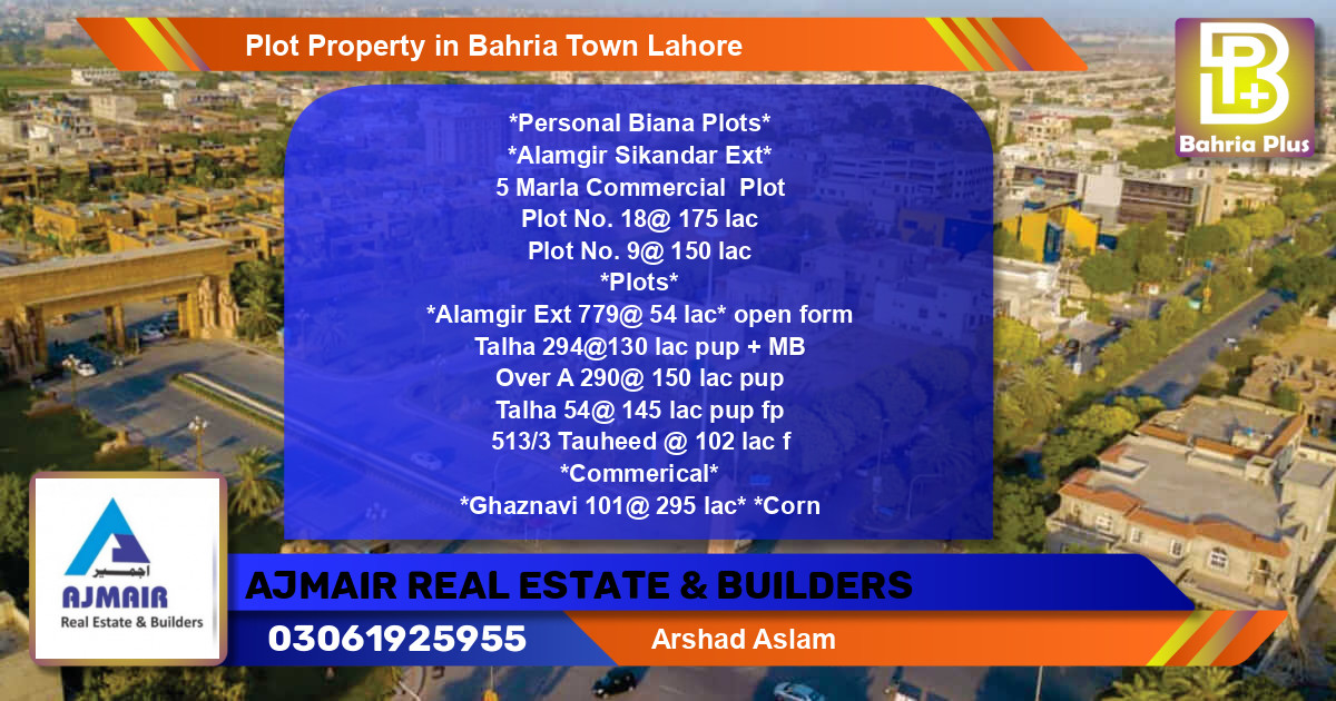 Commercial Plot for Sale in Bahria Town, Lahore - (BP-78863)