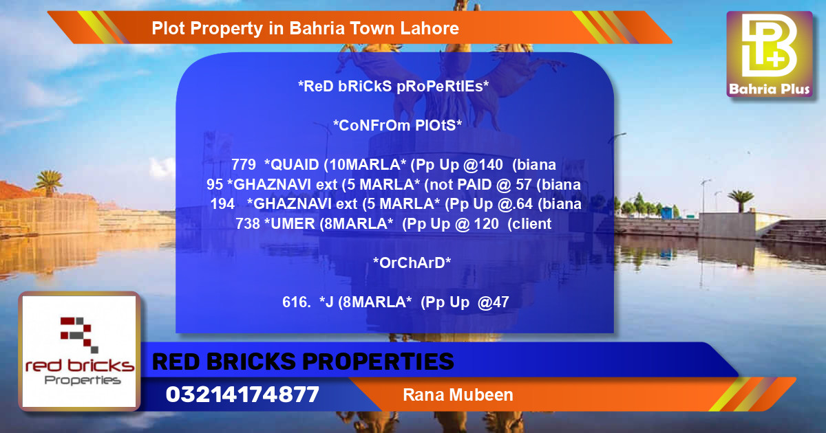 Residential Plot for Sale in Bahria Town, Lahore - (BP-78879)