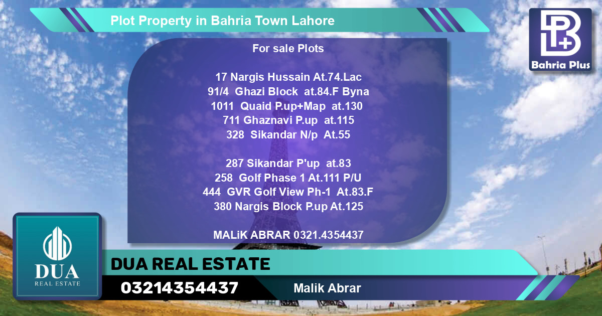 Residential Plot for Sale in Bahria Town, Lahore - (BP-78885)