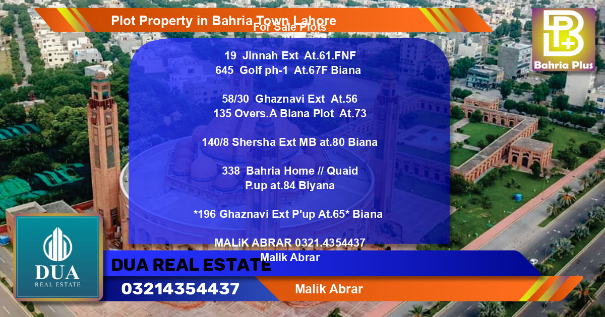 Residential Plot for Sale in Bahria Town, Lahore - (BP-78892)