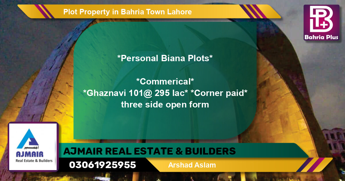 Residential Plot for Sale in Bahria Town, Lahore - (BP-78901)